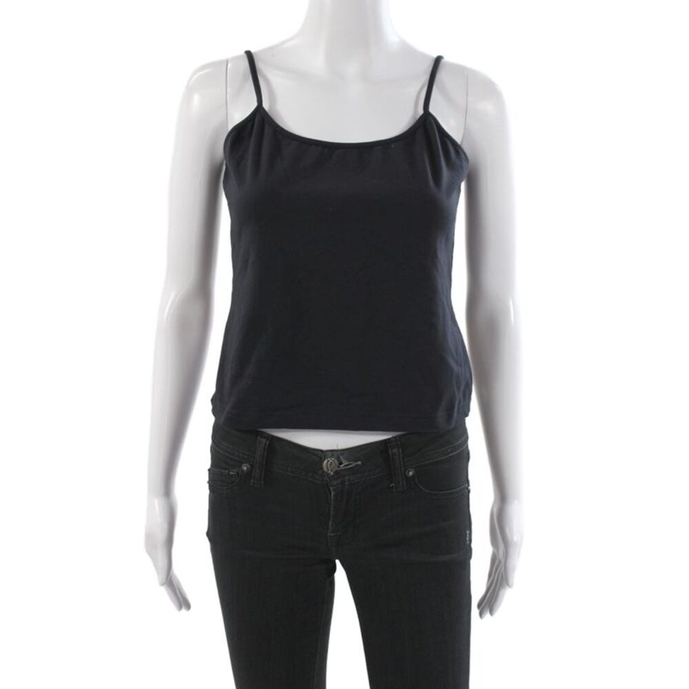Leggiadro Womens Camisole Black Scoop Neck Sleeveless 90% Cotton Size L